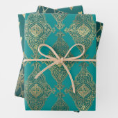 Turquoise - Blauwgroen en Gold Paris Inpakpapier Vel (In situ)