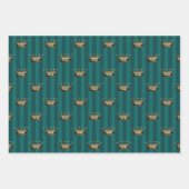 Turquoise - Blauwgroen en Gold Paris Thema Inpakpapier Vel (Voorkant)