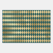 Turquoise - Blauwgroen en Gold Paris Thema Inpakpapier Vel (Voorkant)