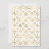 Turquoise - Blauwgroen en gouden Floral Wedding Save The Date (Achterkant)