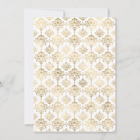 Turquoise - Blauwgroen en gouden Floral Wedding Save The Date (Achterkant)