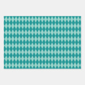 Turquoise - Blauwgroen en goudpartikerwijn Inpakpapier Vel (Voorkant 3)