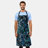 Turquoise, Blauwgroen en zwart Abstract Schort (Gedragen)