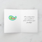 Turquoise Blauwgroen Fuchsia Paisley Je bent speci Bedankkaart (Binnen)