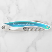 Turquoise Blauwgroen Gel Script Kurkentrekker Bott (Voorkant)