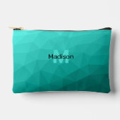 Turquoise blauwgroen geometrisch maaspatroon Monog Etui (Voorkant)