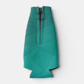 Turquoise blauwgroen geometrisch maaspatroon Monog Flesjeskoeler (Achterkant)