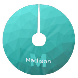 Turquoise blauwgroen geometrisch maaspatroon Monog Kerstboom Rok