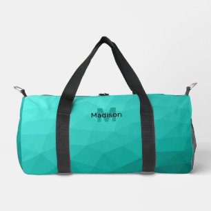 Turquoise blauwgroen geometrisch maaspatroon Monog Plunjezak