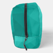 Turquoise blauwgroen geometrisch maaspatroon Monog Toilettasje (Rechts)