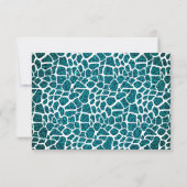 Turquoise Blauwgroen Giraffe Modern Glitter Baby s Bedankkaart (Achterkant)