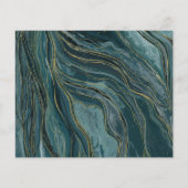 Turquoise Blauwgroen Gold Photo Wedding Save the D (Achterkant)