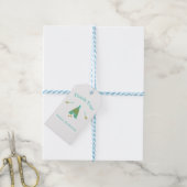 Turquoise Blauwgroen & Gold Tepee Modern Birthday  Cadeaulabel (Met Touw)