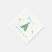 Turquoise Blauwgroen & Gold Tepee Modern Birthday  Servet (Hoek)