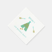Turquoise Blauwgroen & Gold Tepee Modern Birthday  Servet (Hoek)