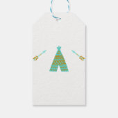 Turquoise Blauwgroen Gold Tepee Sweet 16 Birthday Cadeaulabel (Achterkant)