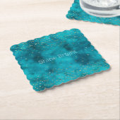 Turquoise Blauwgroen gouden sprankeling Kartonnen Onderzetters (Gebogen)