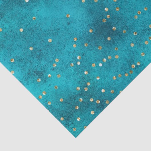 Turquoise Blauwgroen gouden sprankeling Tissuepapier (Detail)