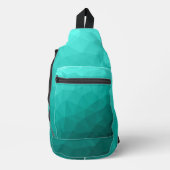 Turquoise blauwgroen gradiënt geometrisch maaspatr sling bag (Voorkant)