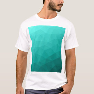Turquoise blauwgroen gradiënt geometrisch maaspatr t-shirt