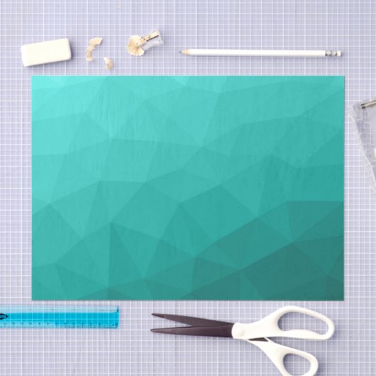 Turquoise blauwgroen gradiënt geometrisch maaspatr tissuepapier (Craft)