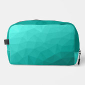 Turquoise blauwgroen gradiënt geometrisch maaspatr toilettasje (Voorkant)