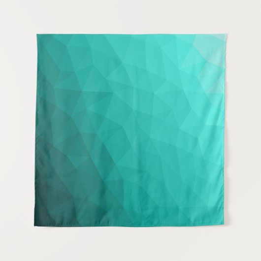 Turquoise blauwgroen gradiënt geometrisch maaspatr wandkleed (Voorkant (horizontaal))