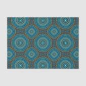 Turquoise Blauwgroen Green Mandala Round Star Patt Tissuepapier (Voorkant)