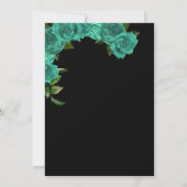 Turquoise Blauwgroen Green Roos Gold Elegant Quinc Kaart (Achterkant)