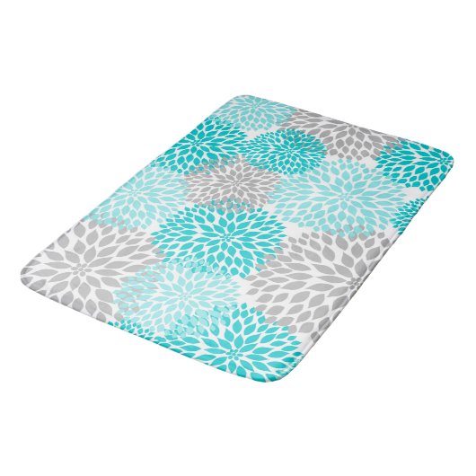 Turquoise Blauwgroen grijs douchedecor Badmat (Gekanteld)