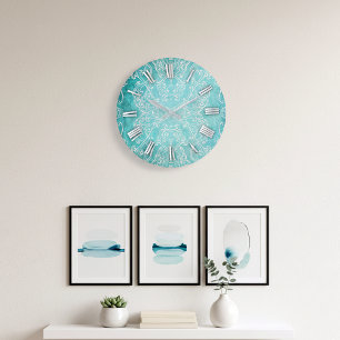 Turquoise Blauwgroen Klassieke barokesmantel vervo Grote Klok