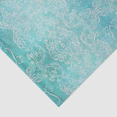 Turquoise Blauwgroen Klassieke barokesmantel vervo Tissuepapier (Detail)