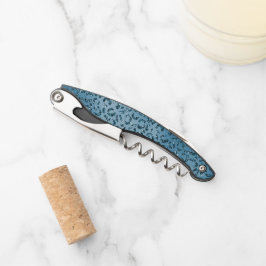 Turquoise Blauwgroen Leopard Print Glitter    Kurkentrekker