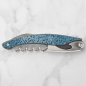 Turquoise Blauwgroen Leopard Print Glitter    Kurkentrekker (Achterkant)