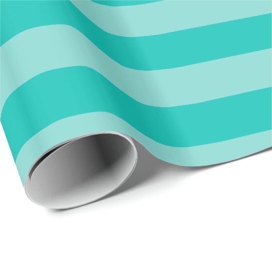 Turquoise, Blauwgroen LG Preppy Stripe 2X DIY BG Cadeaupapier (Rol Hoek)