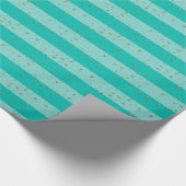 Turquoise, Blauwgroen LG Preppy Stripe 2X DIY BG S Cadeaupapier (Hoek)