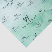 Turquoise Blauwgroen Logo BedrijfsVerpakking van d Tissuepapier (Detail)