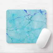 Turquoise Blauwgroen Marble Paint Abstracte Waterv Muismat (Met muis)