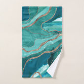 Turquoise Blauwgroen marmer Agate Gold Glitter Gla Bad Handdoek (Handdoek)