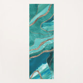 Turquoise Blauwgroen marmer Agate Gold Glitter Gla Yogamat (Voorkant)