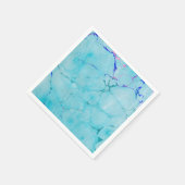Turquoise Blauwgroen Marmeren Verf Abstracte Water Servetten (Hoek)