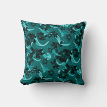 Turquoise & Blauwgroen Modern Floral | Lily Flower
