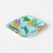 Turquoise Blauwgroen Onderzee Zee Schildpadden Oce Papieren Bordje (Gebogen)