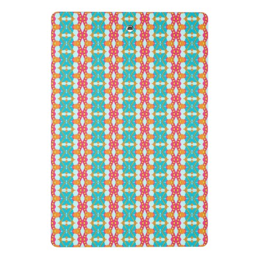 Turquoise Blauwgroen Oranje Modern Aztec Mini Klembord (Achterkant)