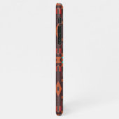 Turquoise Blauwgroen Oranje Rode Tribisch Mozaïekp iPhone Hoesje (Linkerkant)