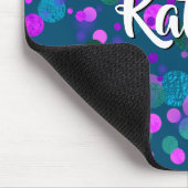 Turquoise blauwgroen paarse confetti stippen aange muismat (Hoek)