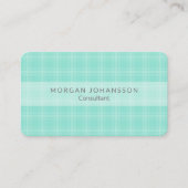 Turquoise Blauwgroen Pset Simple Stripe Modern Ele Visitekaartje (Voorkant)