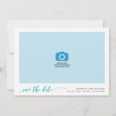 Turquoise Blauwgroen Relax Script Sla de datumfoto Save The Date (Voorkant)