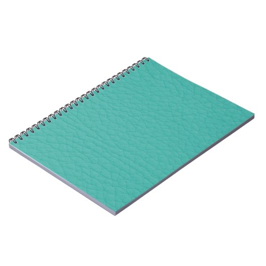 Turquoise Blauwgroen Retro Trendy Custom Leather Notitieboek (Linkerzijde)
