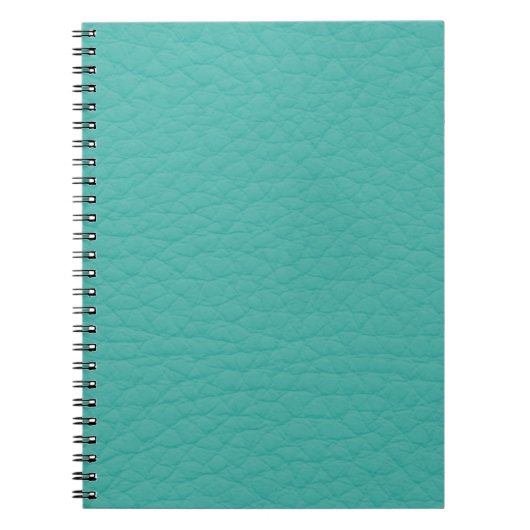 Turquoise Blauwgroen Retro Trendy Custom Leather Notitieboek (Voorkant)